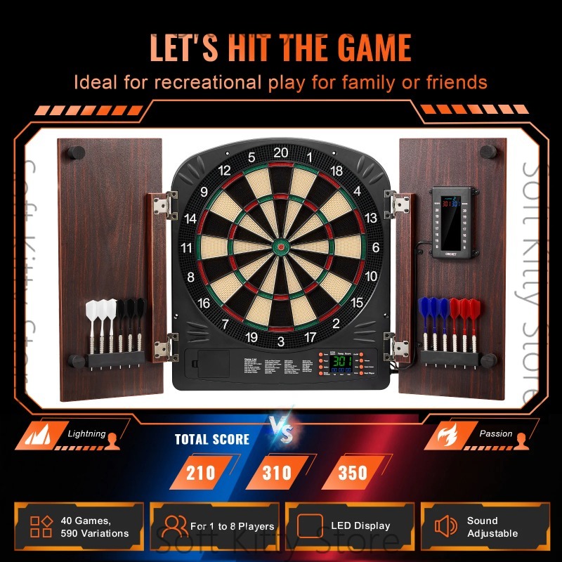 Electronic Dartboard Cabinet - Dartbord en kastenset, opbergkast met elektronische