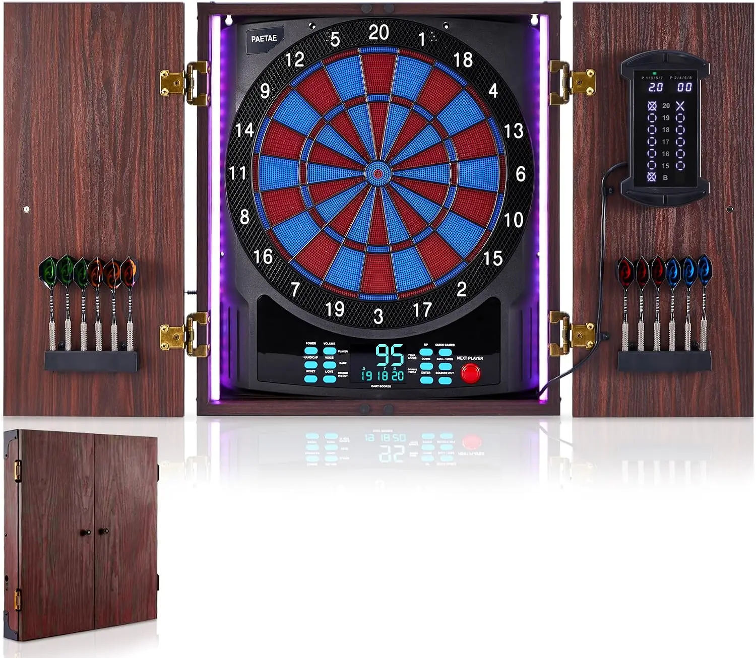 Electronic Dartboard Cabinet - Elektronische Dartbordkast met Soft Tip Dartbord