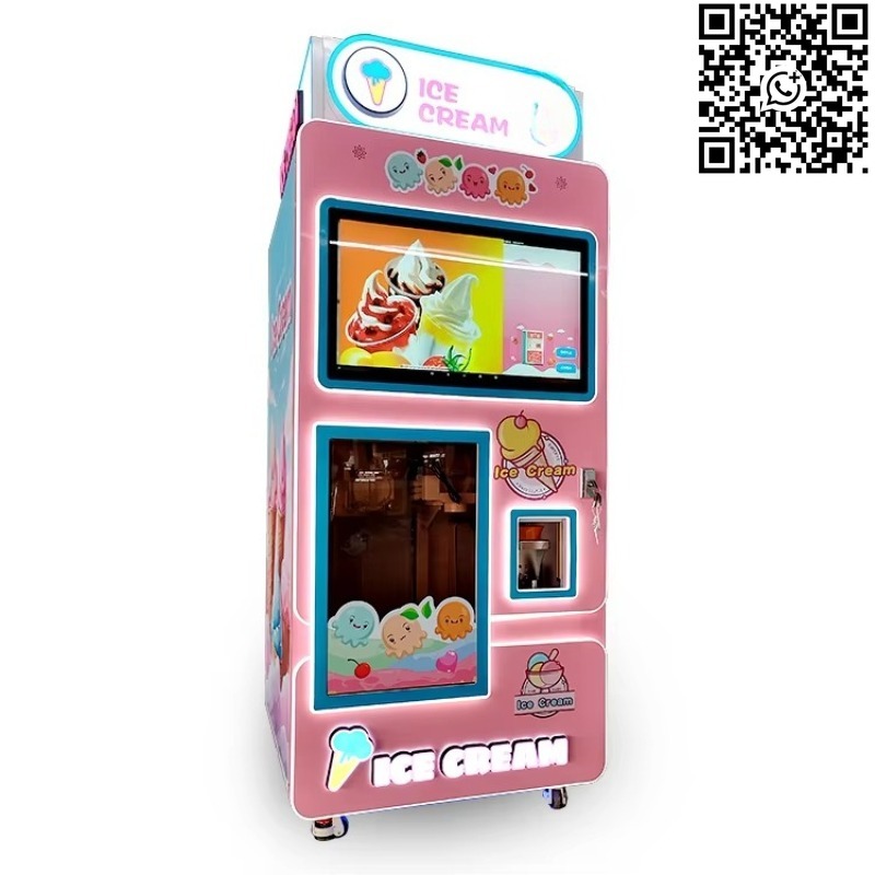 Vending Machine Qr Code - Aanpasbare zelfbedieningsrobot ijsjesautomaat met metalen behuizing