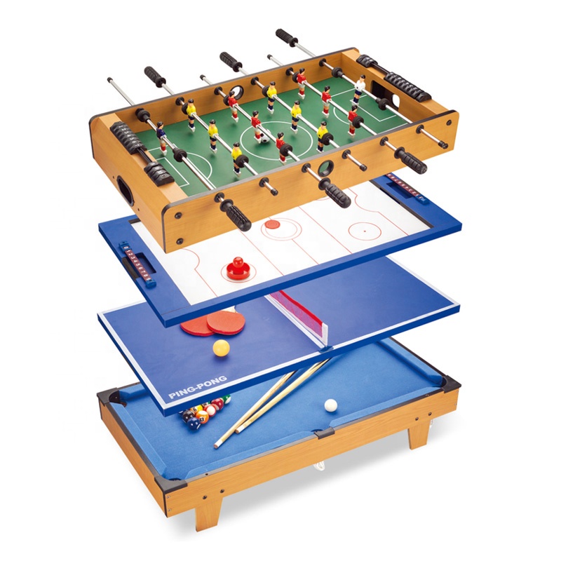 Air Hockey Table - 4-in-1 Mini Speltafel, Poolbiljart, Airhockey, Tafelvoetbal,
