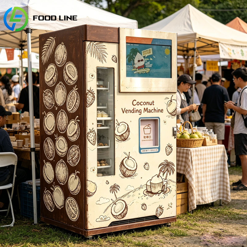 Open Vending Machine - Automatische kokosnootschaafmachine met slimme AI, automatische