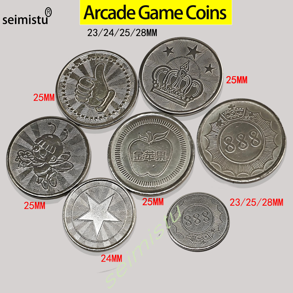 Arcade Toy Claw Vending Machine - 100 stks Rvs 23/24/25mm Tokens Kroon