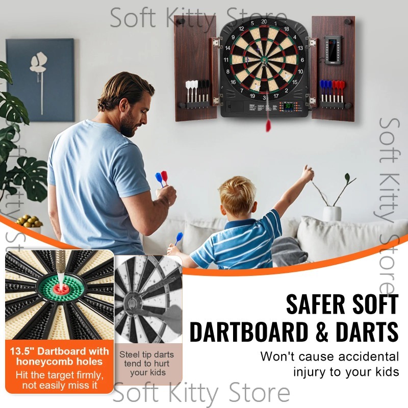 Dartbord en kastenset, opbergk - Electronic Dartboard Cabinet recensie en prijs
