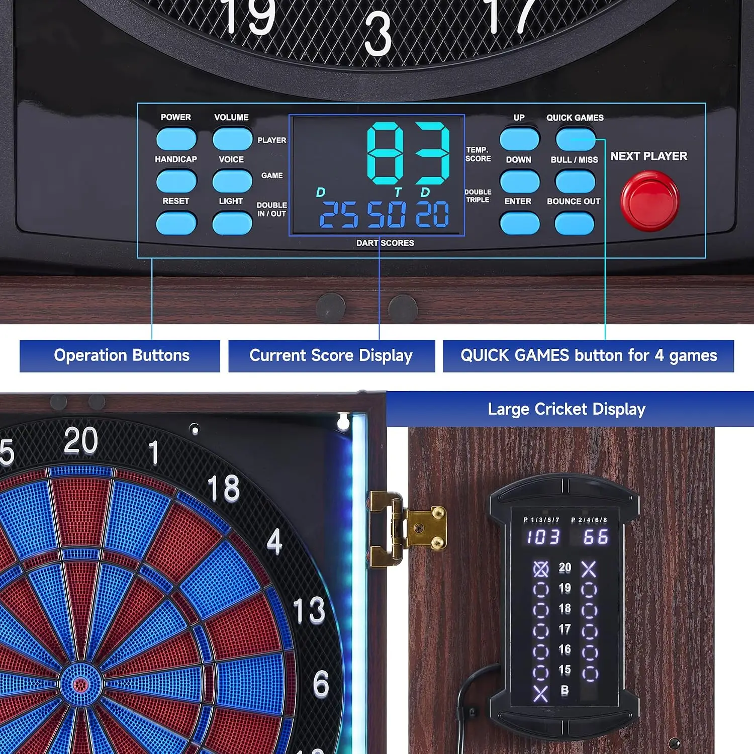 Elektronische Dartbordkast met - Electronic Dartboard Cabinet recensie en prijs