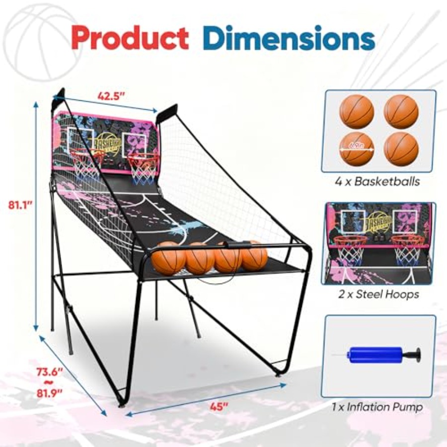Opvouwbaar elektronisch basket - Arcade Games & Vending Llc recensie en prijs