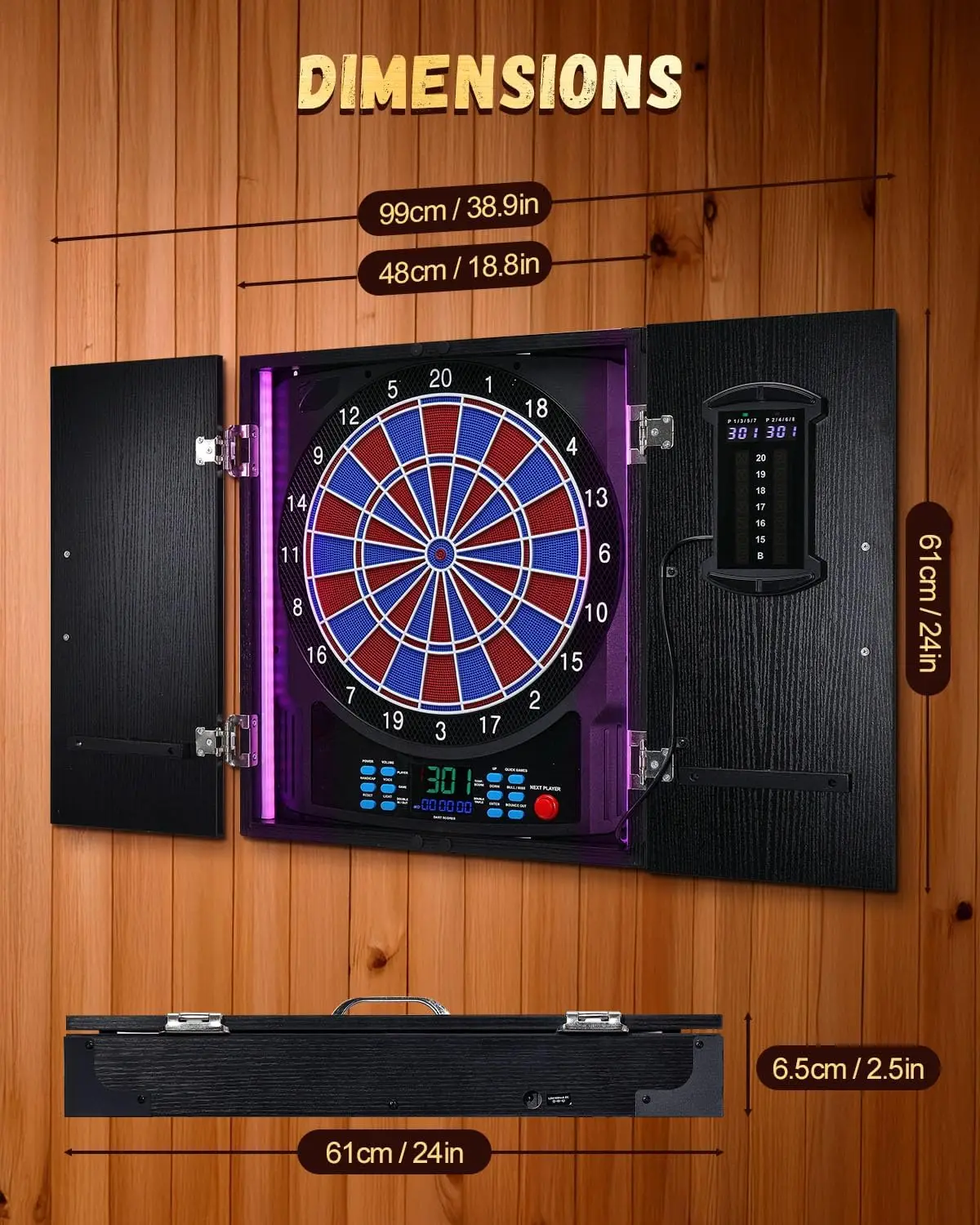 Elektronisch Dartbord, Elektri - Electronic Dartboard Cabinet recensie en prijs